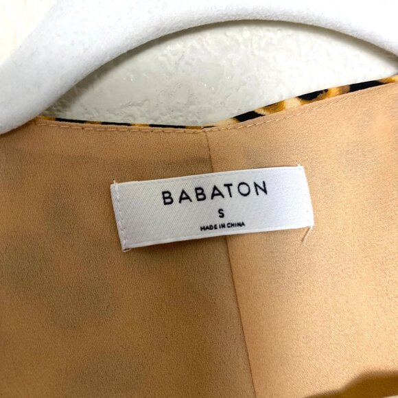 Aritzia Babaton Wallace Cheetah Print Short Sleeve V-Neck Wrap Mini Dress - Picture 9 of 9